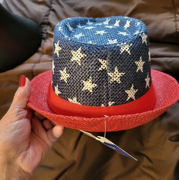 NEW Patriotic Red White Blue Set of 2 Hat - Picture 4 of 9